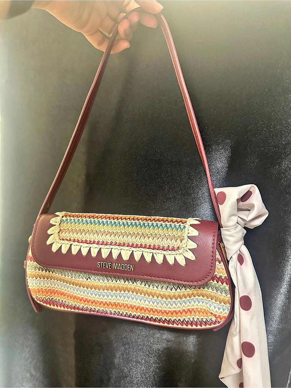 Steve Madden Embroidered Crossbody Bag in Red & Multicolor